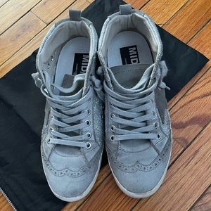 Golden Goose Silver Glitter Midstars Size 38